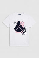 Camiseta Blanca Abstracta Mujer