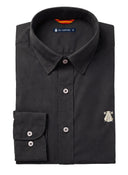Camisa Gris Oscura Sarga Cuello Italiano Hombre