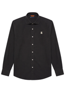 Camisa Gris Oscura Sarga Cuello Italiano Hombre