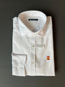 Camisa Sarga Blanca Logo España Hombre