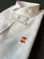 Camisa Sarga Blanca Logo España Hombre