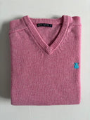 Jersey Lambswool Rosa Pico Hombre