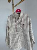 Camisa Cuadro Caza Pechera Volantes Mujer