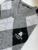 Chaleco Gris Lambswool Cuello Pico Rombos Hombre