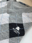 Jersey Gris Lambswool Cuello Pico Rombos Mujer