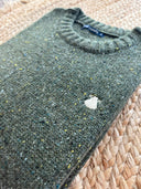 Jersey Verde Kaki Cuello Caja Tweed Hombre