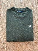 Jersey Verde Kaki Cuello Caja Tweed Hombre
