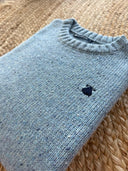 Jersey Celeste Cuello Caja Tweed Hombre