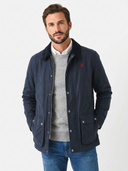 Parka Encerada Desgastada Azul Hombre
