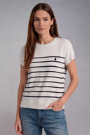 Jersey Blanco Punto Marinero Mujer