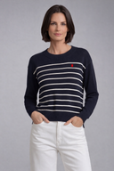 Jersey Azul Punto Marinero Manga Larga Mujer