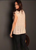 Jersey de Punto Calado Camel Mujer