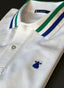 Polo Blanco Cuello Rayas Hombre