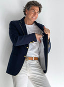 Americana Azul Escudo Hombre