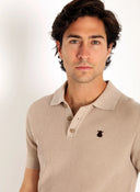Polo Punto Canalé Beige Hombre