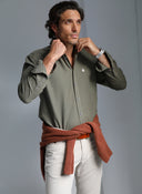 Camisa Kaki Militar Nido de Abeja Hombre