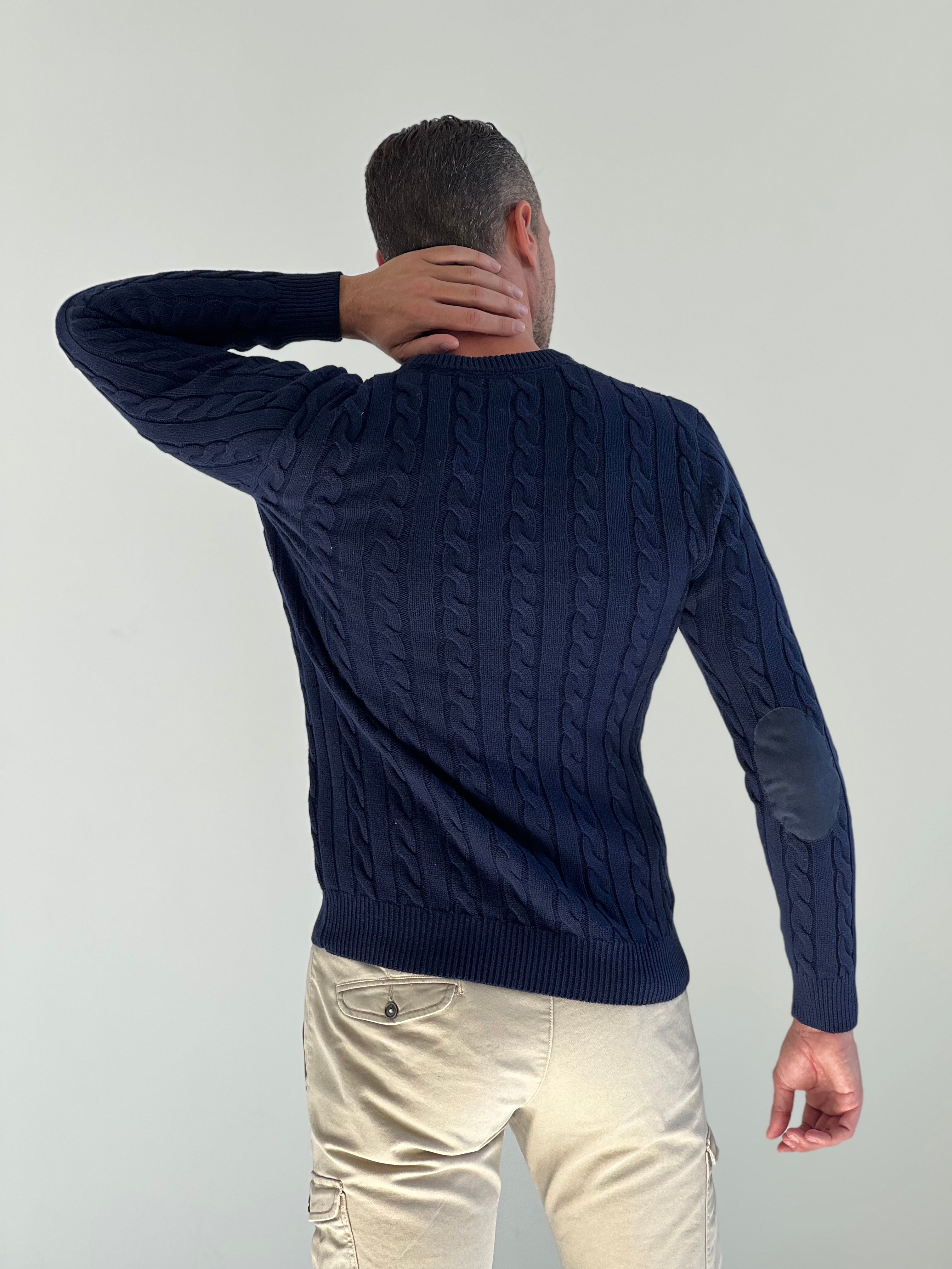 Men's Eights Elbow Pads Sweater Navy