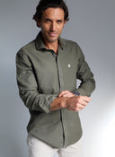 Camisa Kaki Militar Nido de Abeja Hombre