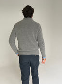 Jersey Gris Lambswool Cuello Cremallera Hombre