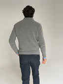 Jersey Gris Lambswool Cuello Cremallera Hombre