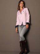 Camisa Rosa Oxford Lunares Mujer
