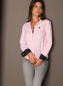 Camisa Rosa Oxford Lunares Mujer