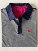Polo Jaspeado Gris/Azul Hombre