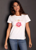 Camiseta Blanca Capote Clavel Mujer