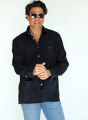 Marineblaue Guayabera für Herren