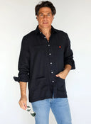 Marineblaue Guayabera für Herren