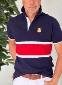 Polo Marino Franja Roja Hombre
