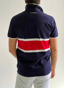 Polo Marino Franja Roja Hombre