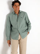 Camisa Verde Aloe Nido de Abeja Hombre
