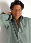 Camisa Verde Aloe Nido de Abeja Hombre