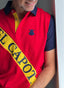 Polo Hombre Rojo Franja Amarilla