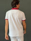 Polo Blanco Escudo Cuello Burdeos Hombre