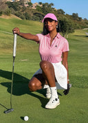Polo Rosa Jaspeado Tejido Ultraligero Mujer