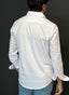 Polera Blanca Contraste Lunares Hombre