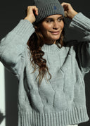 Jersey de Ochos Oversize Gris Mujer