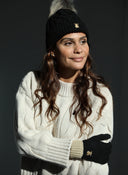 Pack de Gorro Y Guantes Negros Mujer