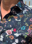 Camisa Azul Flores Estampadas Hombre