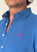 Polera Azulona Piqué Hombre