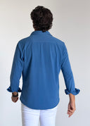 Polera Azulona Piqué Hombre