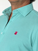 Polera Verde Agua Piqué Hombre