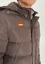 Parka Acolchada Marrón Chocolate con Capucha Hombre