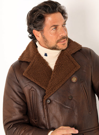 Men's Brown Shearling Jacket