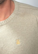 Jersey Camel Cuello Caja Algodón Hombre