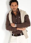 Camisa Espiga Marrón Hombre