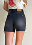 Short en denim avec logo brodé pour femme 