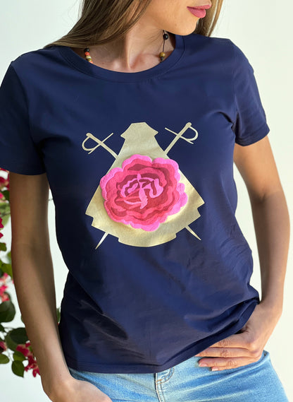 Blauw Capote Anjer-T-shirt voor dames